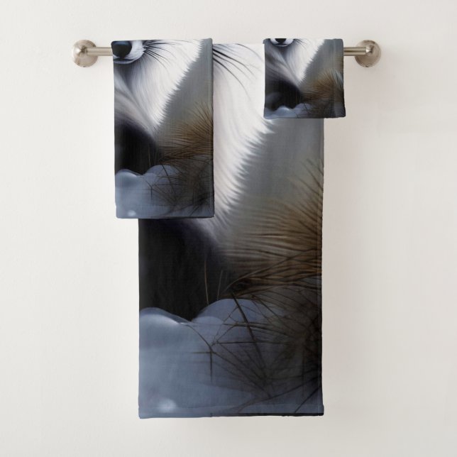 Gorgeous Artic Fox  Bath Towel Set (Insitu)
