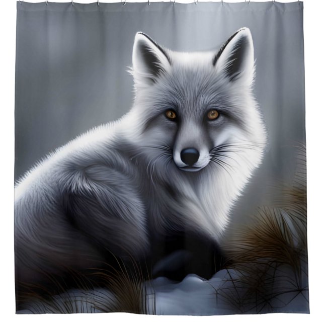 Gorgeous Artic Fox  Shower Curtain (Front)