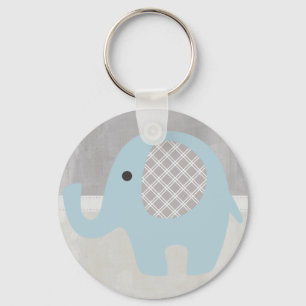Gorgeous Baby Elephant in Blue Key Ring