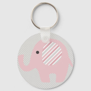 Gorgeous Baby Elephant in Pink Key Ring