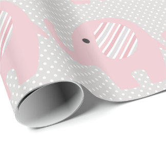 Gorgeous Baby Elephant in Pink Wrapping Paper