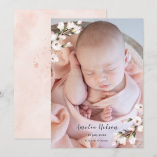 Gorgeous Baby Girl Newborn Birth Announcement