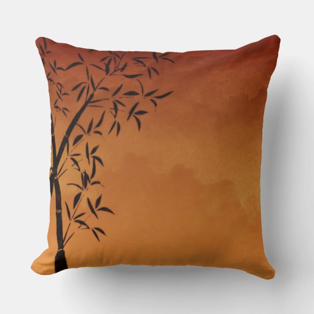Gorgeous Bamboo and mountain view Cushion (Front)