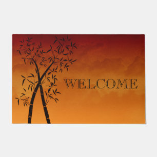 Gorgeous Bamboo and mountain view Doormat