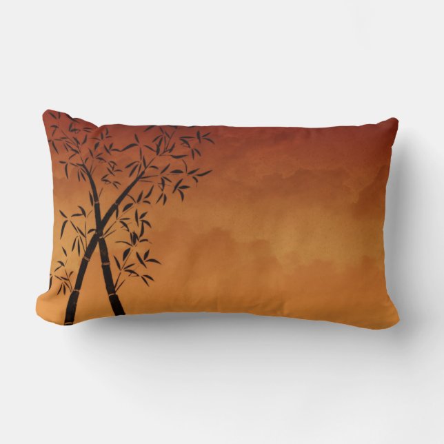Gorgeous Bamboo and mountain view Lumbar Cushion (Front)