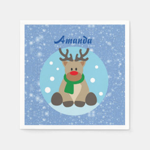 Gorgeous Beautiful Christmas Reindeer Napkin