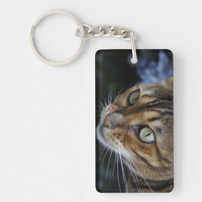 Gorgeous Bengal Cat Key Ring (Front)