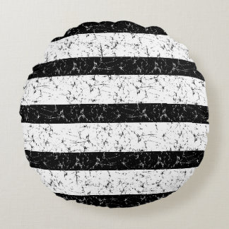 Gorgeous black and white batik designed round cushion