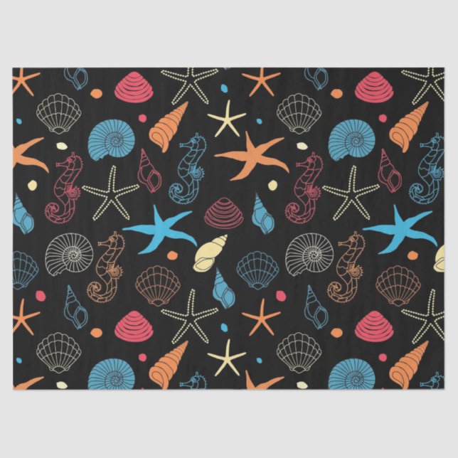 Gorgeous black beachy tissue paper (Front)