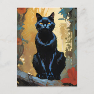 Gorgeous Black Cat Postcard