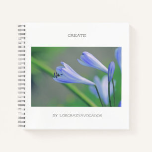 Gorgeous Blue Flowers Create Notebook