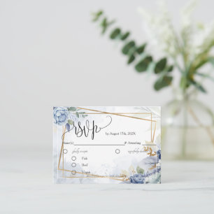 Gorgeous Blue Flowers RSVP Card Enclosure Card
