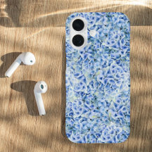 Gorgeous blue hydrangeas - floral pattern 