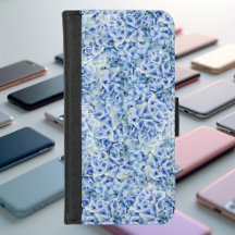 Gorgeous blue hydrangeas - floral pattern