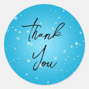 Gorgeous blue thank you stickers