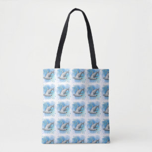 Gorgeous blue water with hammerhead tote bag