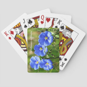 Gorgeous Blue Wildflowers Pop Against Green Grass Playing Cards