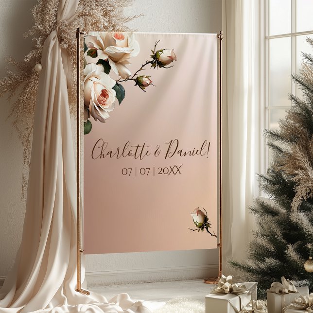 Gorgeous Blush Beige Oil Rose Wedding Tapestry (Gorgeous Blush Beige Oil Rose Wedding Tapestry)