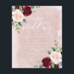 Gorgeous Blush Burgundy Budget Wedding Invitation<br><div class="desc">Gorgeous Blush Burgundy Budget Wedding Invitation

Amazing value for those on a budget for their wedding.

Also available as standard invitation and digital - see matching collection below.</div>