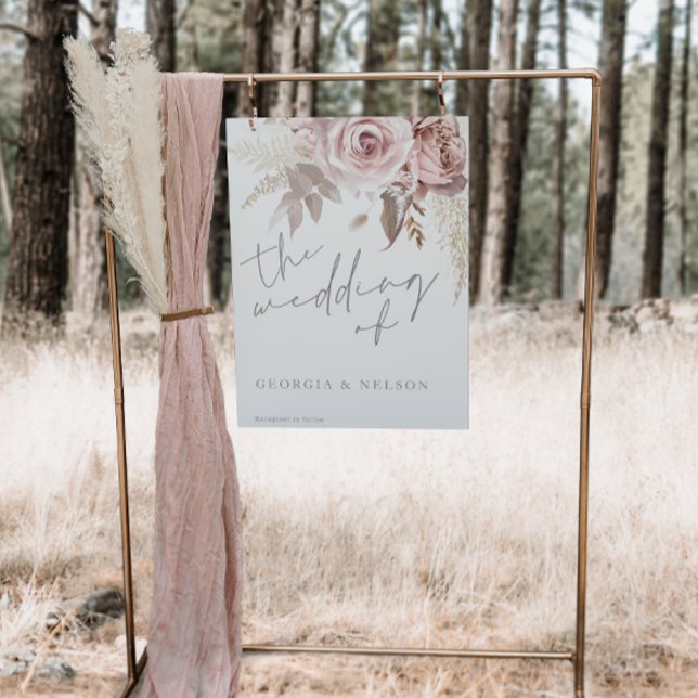 Gorgeous Blush Floral Large Wedding Poster Sign (Creator Uploaded)