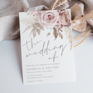 Gorgeous Blush Floral The Wedding of Invitation