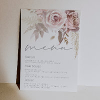 Gorgeous Blush Floral Wedding Menu Digital