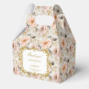 Gorgeous Blush Gold Floral Wedding Thank You Box