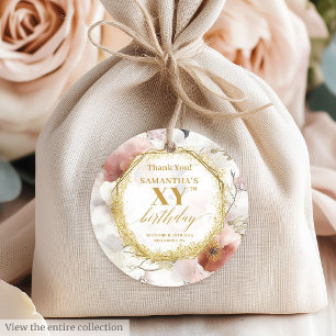Gorgeous Blush Gold Watercolor Thank You Tags