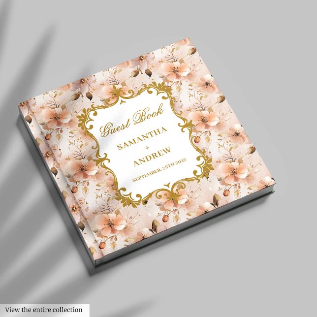 Gorgeous Blush Gold Wedding Guest Book for Guests (Gorgeous Blush Gold Wedding Guest Book for Guests)