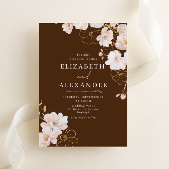 Gorgeous Blush Wildflowers Stunning Wedding Invitation (Creator Uploaded)