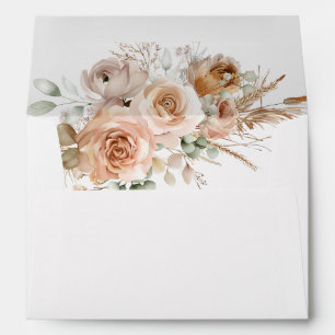 Gorgeous Boho Floral Wedding Envelope