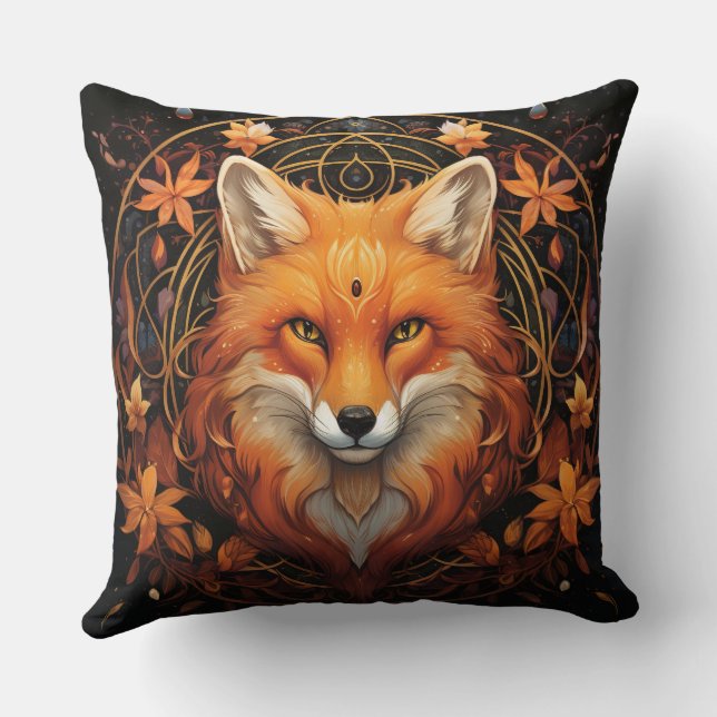 Gorgeous Boho Fox accent  pillow (Back)