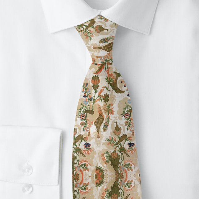 Gorgeous Botanical Floral Beige Green |   Tie (Creator Uploaded)