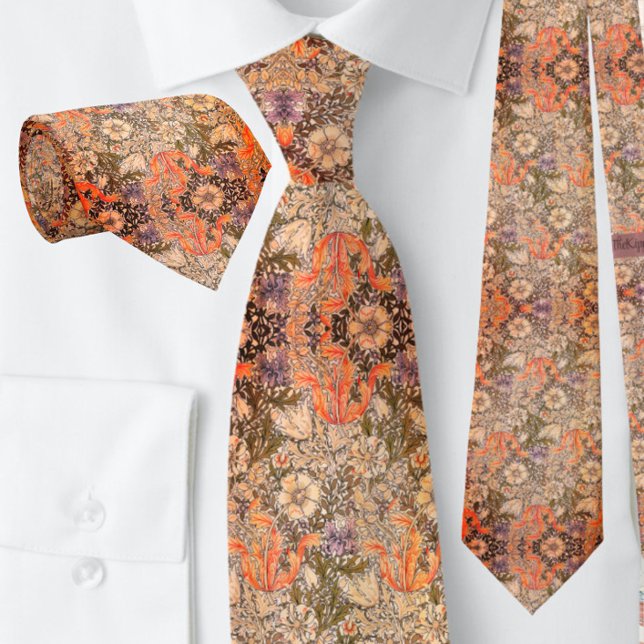 Gorgeous Botanticals Floral Bright Orange |   Tie (Creator Uploaded)