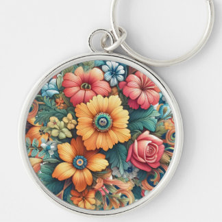 Gorgeous Bouquet of Flowers Key Ring