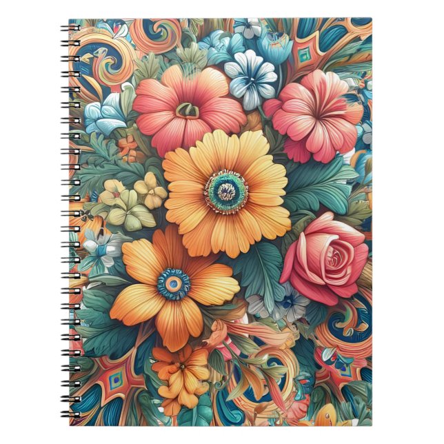 Gorgeous Bouquet of Flowers Notebook (Front)