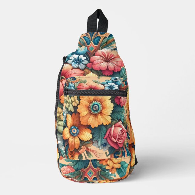 Gorgeous Bouquet of Flowers Sling Bag (Front)