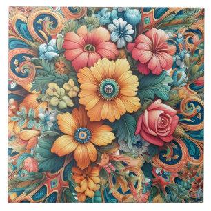 Gorgeous Bouquet of Flowers Tile