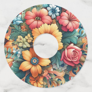 Gorgeous Bouquet of Flowers Wine Glass Tag