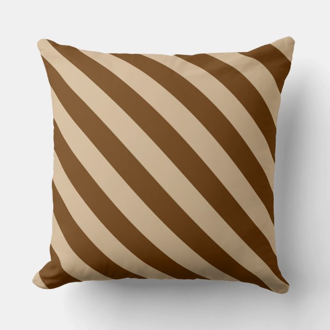 Gorgeous Brown and Tan Stripes Cushion (Front)