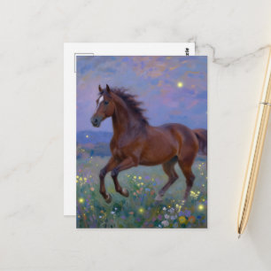 Gorgeous Brown Horse in the Meadow Postcard