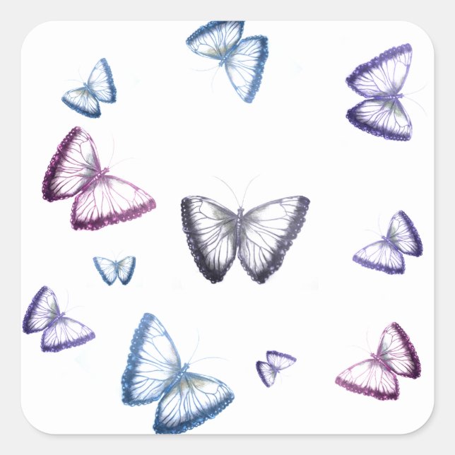 Gorgeous Butterflies Square Sticker (Front)
