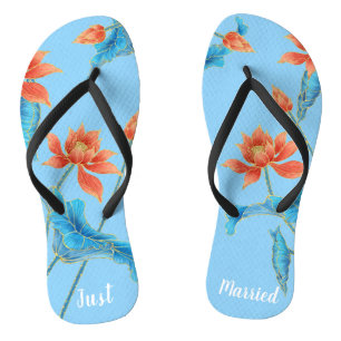 Gorgeous Chinoiserie Orange & Blue Wedding  Jandals