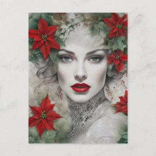 Gorgeous Christmas Lady Postcard