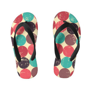 Gorgeous Circle Pattern Wallpaper Kid's Jandals