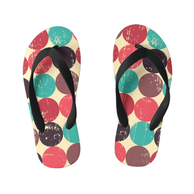 Gorgeous Circle Pattern Wallpaper Kid's Jandals (Footbed)