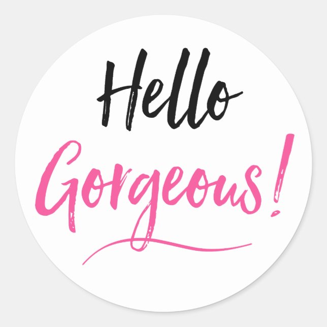 "Gorgeous" Classic Round Sticker (Front)