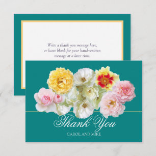 Gorgeous Colorful Roses Bridal Shower Thank You Card