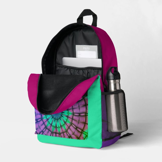 Gorgeous colourful backpack, one of a kind printed backpack (Back Corner Right (Open))