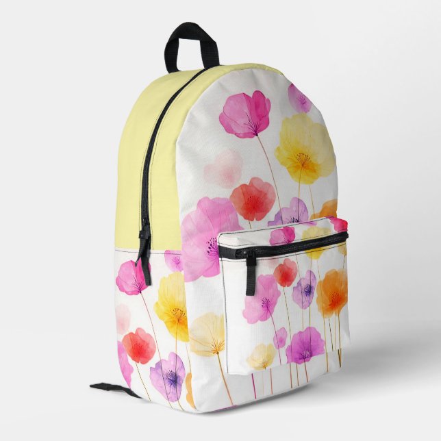 Gorgeous colourful backpack, one of a kind printed backpack (Back Corner Left)
